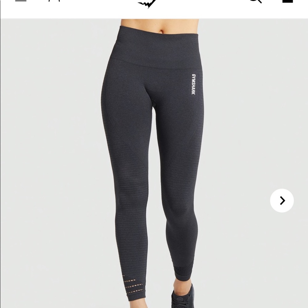 Cropped!! gymshark seamless leggings in gray marl